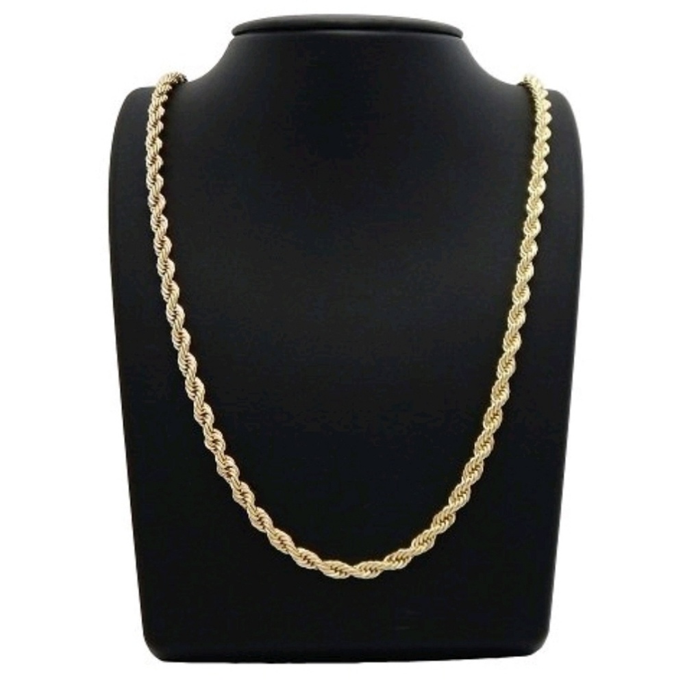 14 Karat Gold over Sterling Silver 24" Rope Chain
